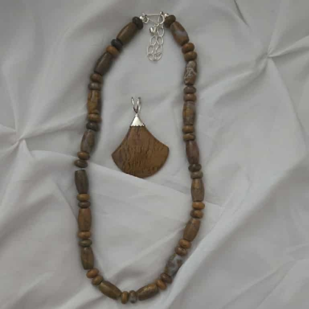 Jay King Sterling Necklace Brecciated Jasper W/ Removable Pendant